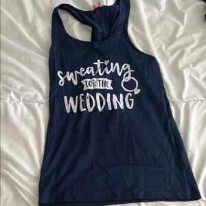 Navy Tank Top with Wedding Print